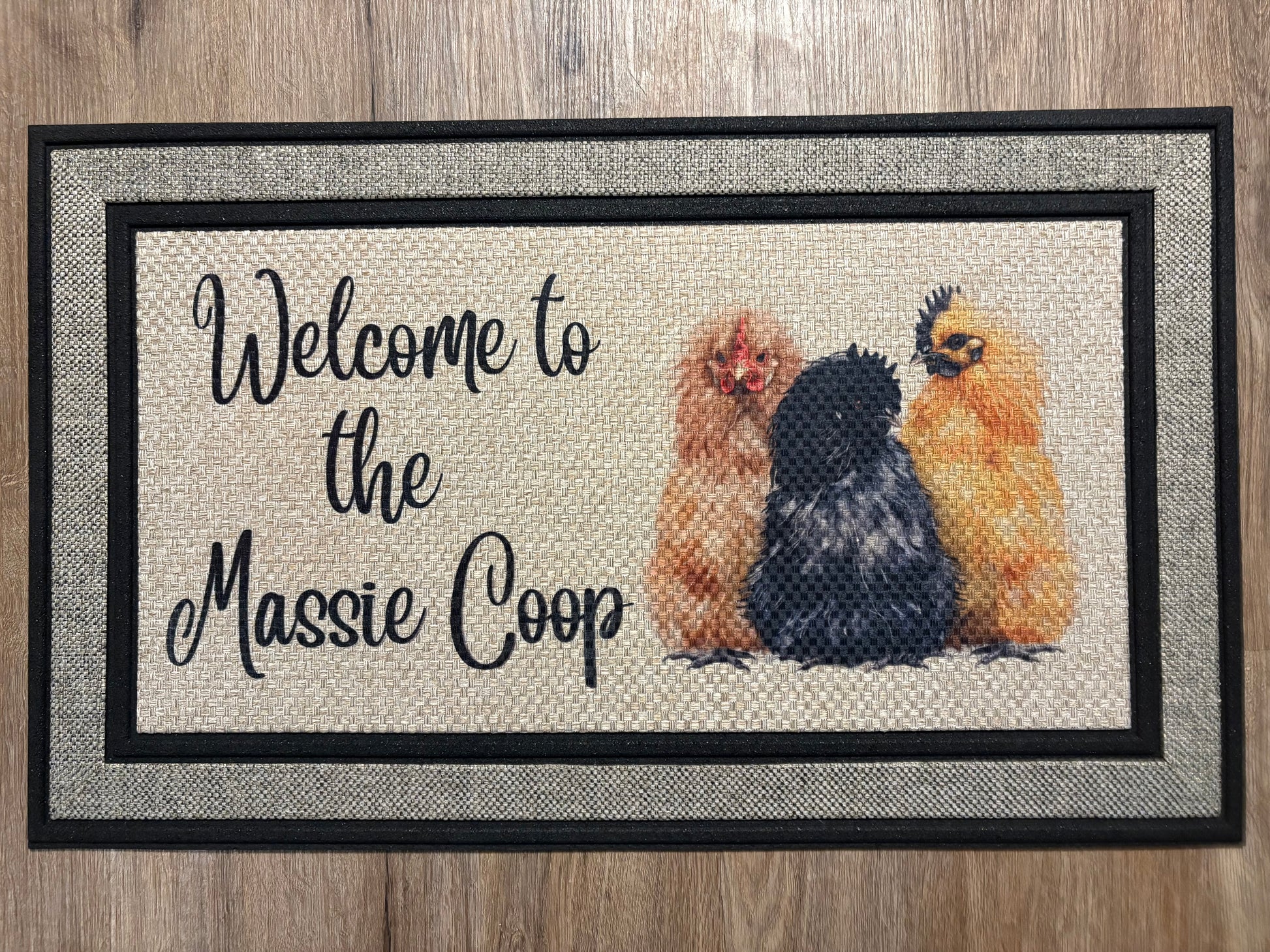 The Massie Coop Gray Doormat Custom Order S. Massie