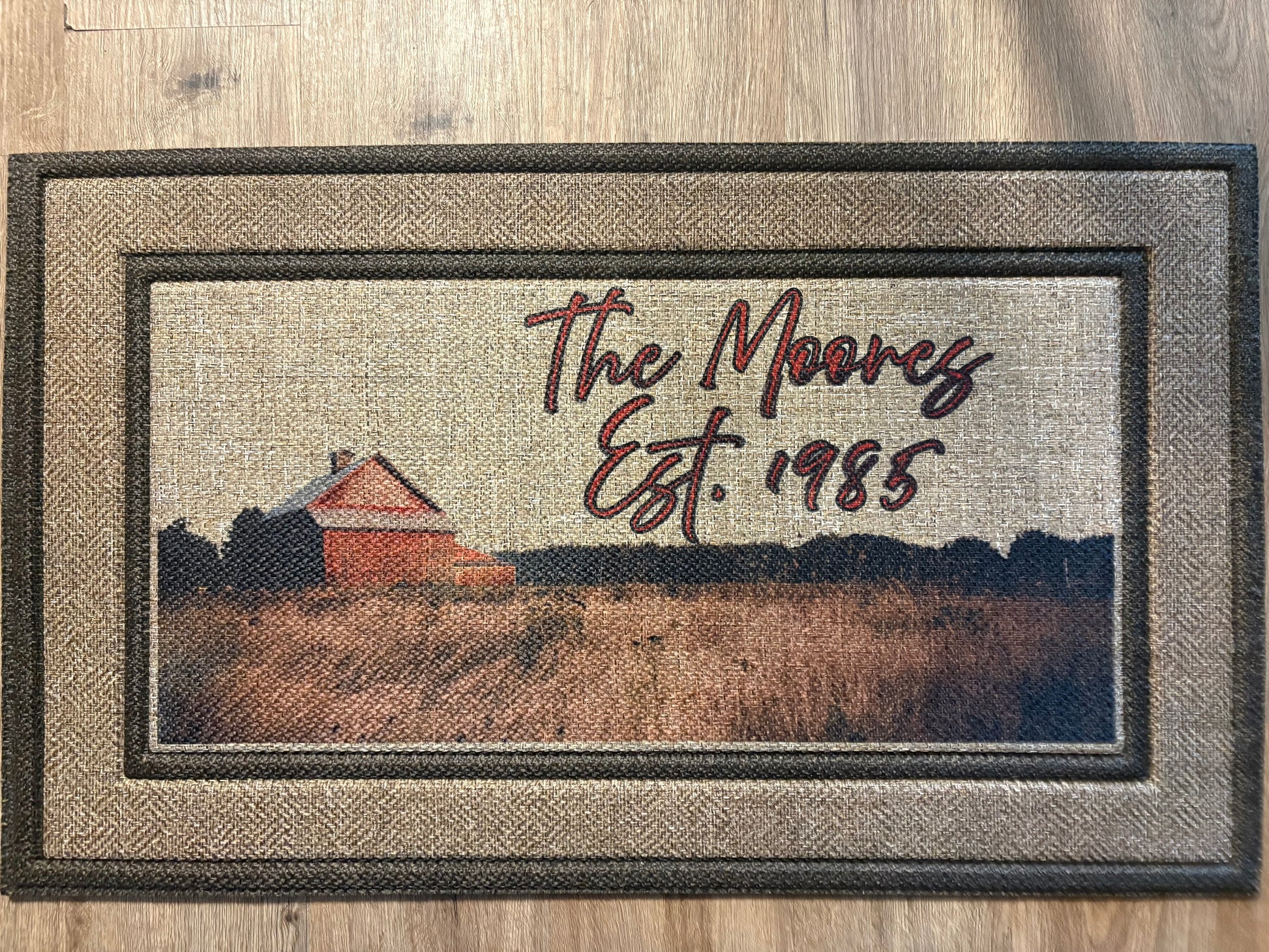 The Moores Farmhouse Brown Doormat Custom Order S. Massie