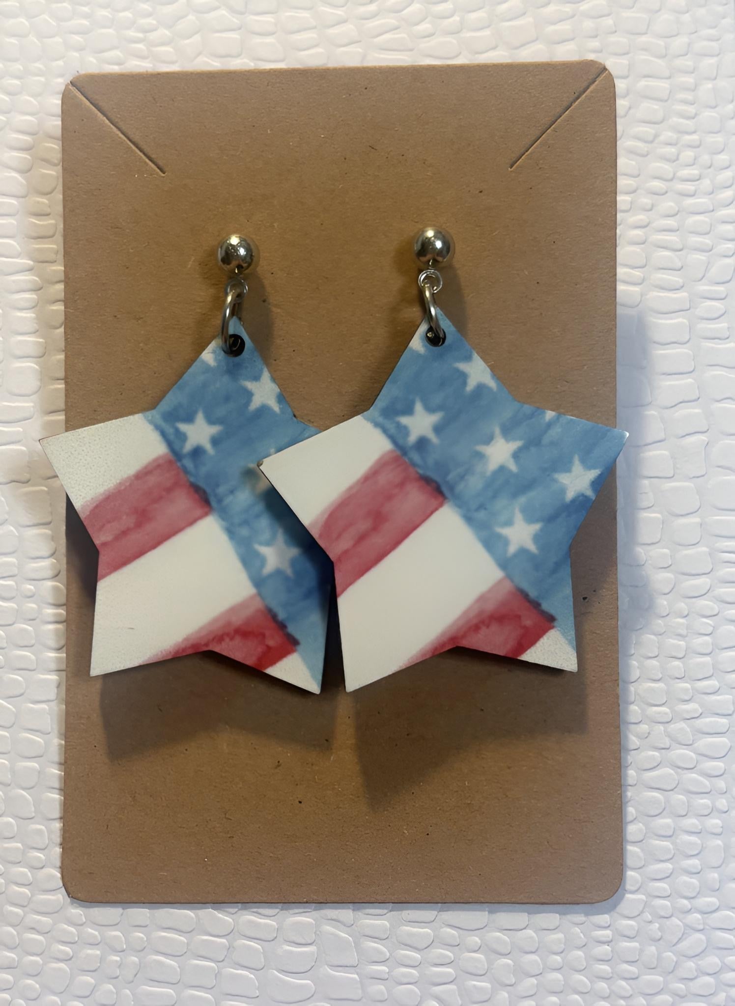 Retro American Flag Earrings